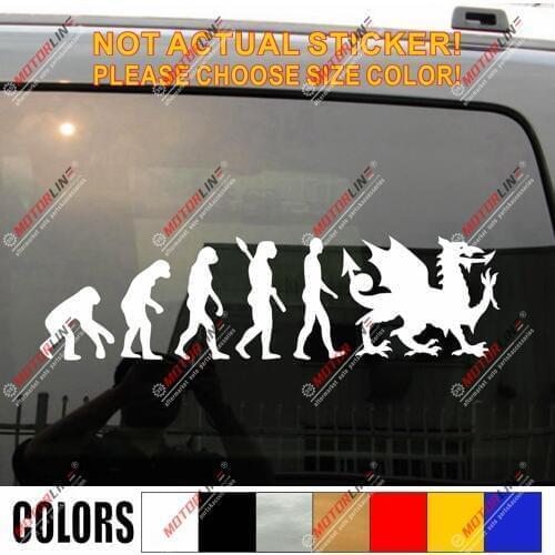 Wales Welsh Dragon Human Evolution Decal Sticker Funny Decal Sticker Car Vinyl