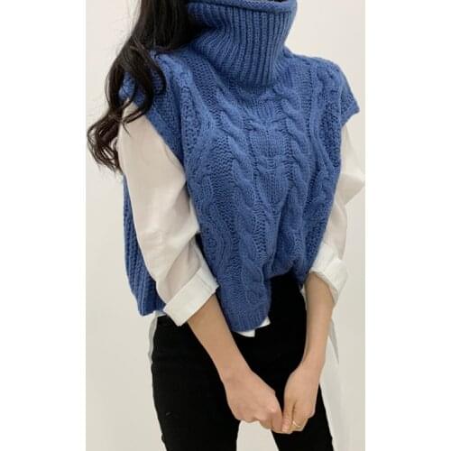 Richkeda Store New Sleeveless Sweater Spring Autumn Women Vest Sweaters Knitting Vest Joker Knitted Vest Wool Oversize Girls