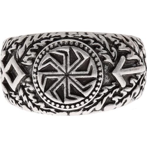 1pc Slavic Amulet Kolovrat Nordic Men Ring viking ring Compass Vegvisir Amulet Odin Runes Pagan Valknut jewelry dropshipping