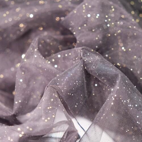 1Y/Lot Black Soft Net Spray Gold Glitter Mesh Fabric Cloth Black Yarn Clothing Embroidery High Grade Yarn Cloth