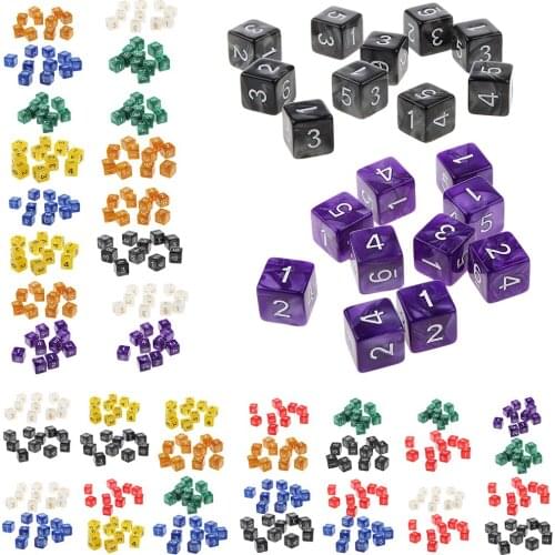 20Pcs 16mm Six Sided Dice D6 Square for Playing Dungeons D&D TRPG Game Toys