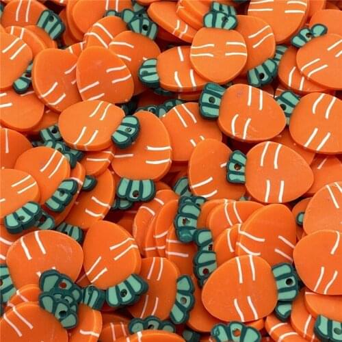 20Pcs/lot 20mm Carrot Beads Flakes Clay Beads Polymer Spacer Beads For Jewelry Making DIY Bracelet Hairpin #A89-10