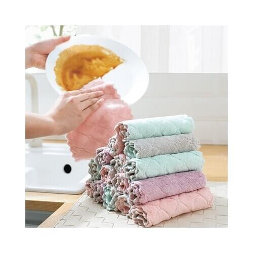 50pc/lot Absorbent Microfiber Cleaning Cloth Rag Kitchen Dish Cloth Cleaning Towel Cloth Dish Wash Wipe Rag Table Kitchen Towel