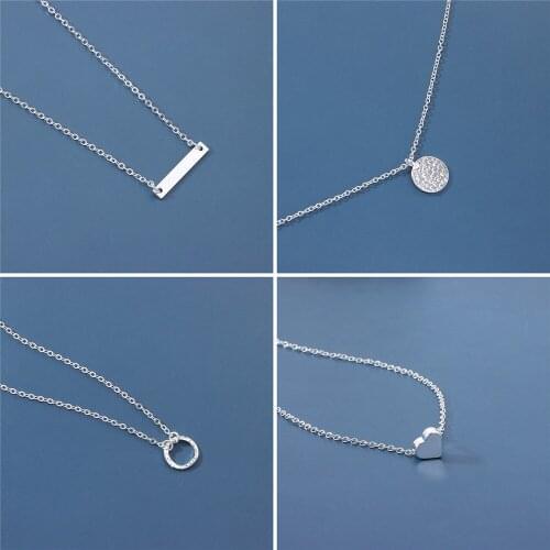 78MM Alloy Pendant Necklace Kpop Geometric Circle Love Heart Temperament Charm Sexy Women Necklace Birthday Party Neck Jewelry