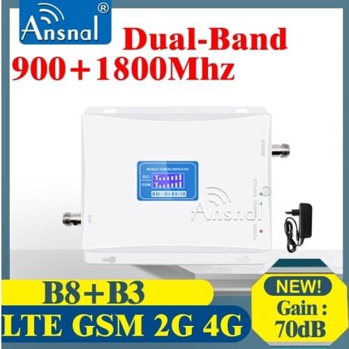 900 1800 2100Mhz Dual -Band CellPhone Cellular Amplifier gsm Repeater 2g 3g 4g Network Signal Booster GSM DCS 4G Signal Repeater
