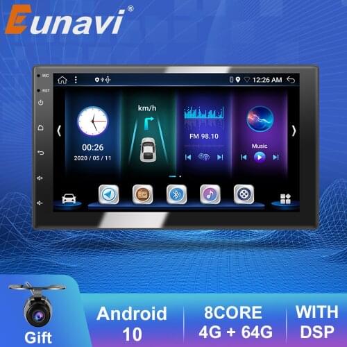 Eunavi DSP 2 Din Android 10 Car radio Multimedia Player for car 7"HD Universal auto Stereo GPS Navigation AudioVideo Player BT
