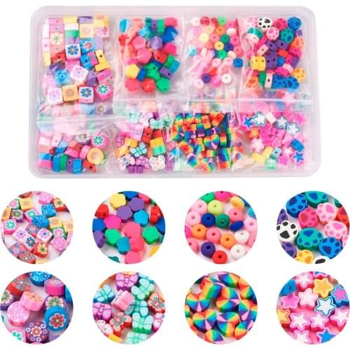 Handmade Polymer Clay Beads Fruit/Letter/Flower Shapes Cute Beads for Jewelry Making Bracelets Earrings Necklaces Accessories