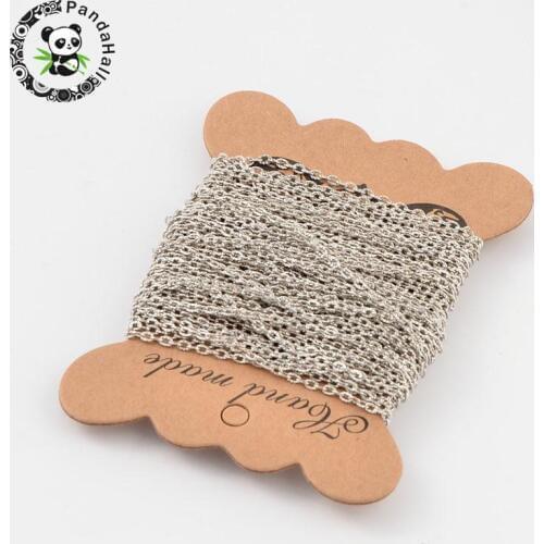 10m Iron Cross Chain for DIY Charm Necklace Jewelry Making 3x2x0.6mm