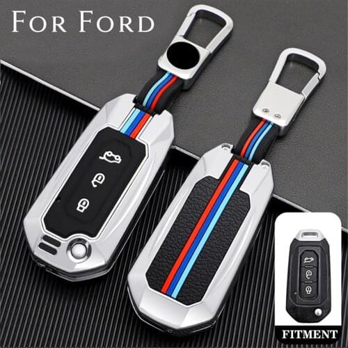Zinc Alloy Fold Remote Start Car Key Cover Case Keychain Shell Protective Holder Auto Accessories For Ford Territory 2019-2020