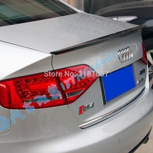 For Audi S4 A4 B8 B8.5 4 door sedan Carbon Fiber rear boot Wing Spoiler Rear Roof Spoiler Wing Trunk Lip Boot Cover Car Styling