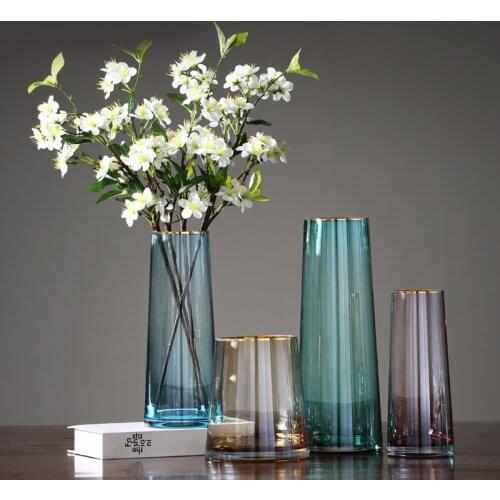 European Stained Glass Vase Phnom Penh Flower Arrangement Living Room Dining Table Flower Arrangement Hydroponic Vase Home Deco