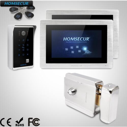 HOMSECUR 7" Video Door Phone Intercom System Password & ID Access with Memory Monitor for Apartment BC081 + BM714-S