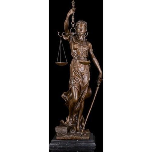 Copper Brass crafts Replica Brass Sculpture Lawyers figure statues sculpture for Madam Justice Themis Statue Justice Lawyer