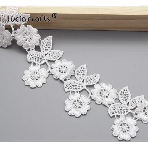 Lucia crafts 2y/lot Multi-Types Flower Embroidery Lace Mesh Fabric For DIY Dress Sewing Materials N0601