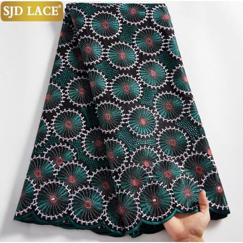 SJD LACE Church Dress Materials High Quality Swiss Voile Lace In Switzerland Embroidery African Dry Lace Fabric For Man SewA2521