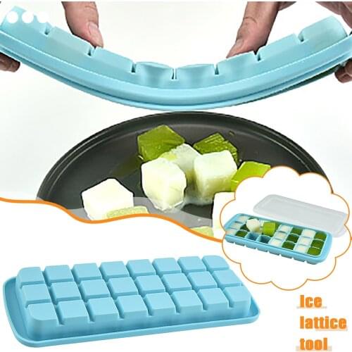 Ice Cube Trays Silicone Ice Maker For Whiskey Cocktail Beverages Juice 24 Cavity Large Square Reusable Ice Cube Molds Ice Mould
