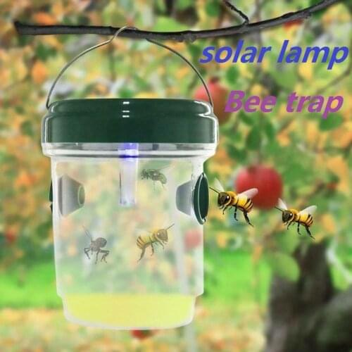 Solar Wasp Traps Outdoor Hanging Bee Trap Waterproof Portable Reusable For Catching Yellow Jackets Bees Wasps Eco-friendly