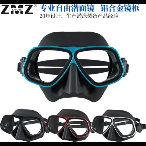 Adult Men And Women Tempered Glass Liquid Silicone Free Diving Mirror Aluminum Alloy Frame Diving Mask
