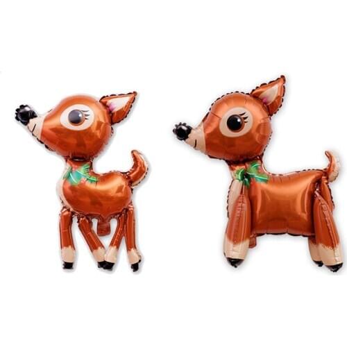 1 pc cute 4D deer balloons walking deer animal balloons for Christmas party decor kids birthday decorations deer toys foil globe