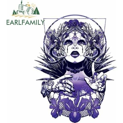 EARLFAMILY 13cm x 9.8cm for Sugar Skull IRIS Waterproof Vinyl Car Stickers Personality Decal Air Conditioner Car Door Protector