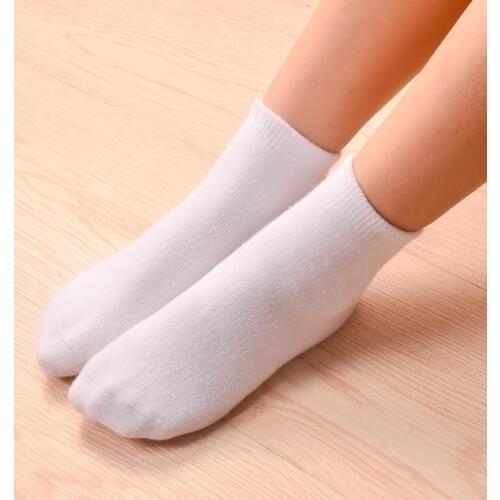 6pairs/lot Children Boys girls Cotton Above ankle Sport Socks soft sweat plain stitch Athletic Socks Spring Autumn Winter White