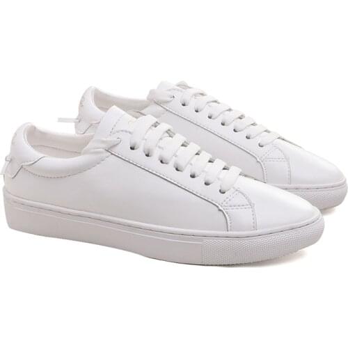 New Fashion Leather White Shoes For Women Sneakers Casual Shoes Women Vulcanized Shoes Female Zapatos de mujer Femmes Chaussures