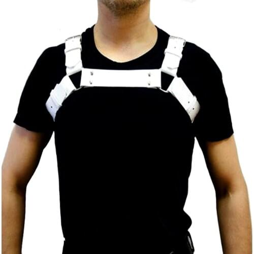 New Mens PU Leather Black cool Shoulder Body Chest Harness Adjustable Costume Belt for Mens Sexy O-rings Bondage Party Lingerie