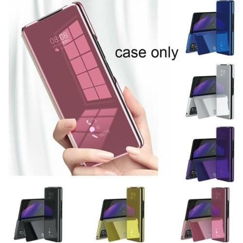 Full Coverage Phone Protector Shell For Samsung Z Fold2 Mobile Phone Case Luxurious Mirror Effect Anti-fall Folding Cover