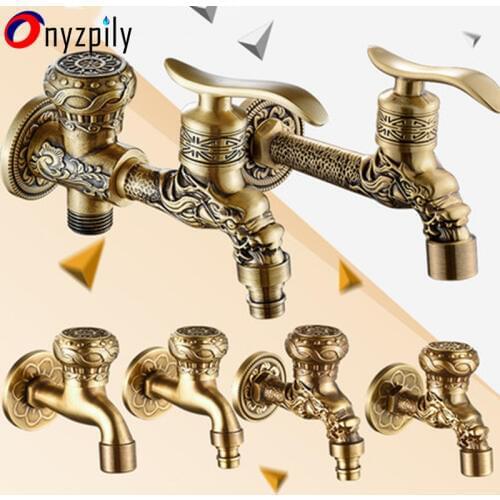 Washing Machine Faucet Antique Brass Basin Basin Garden Faucet Faucets Water Taps Water