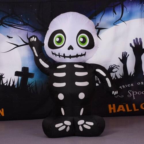 Halloween Outdoor Decoration Cartoon Skull Ghost Inflatable Cute Big-eyed Ghost Family Home Decoration Halloween Party Decor