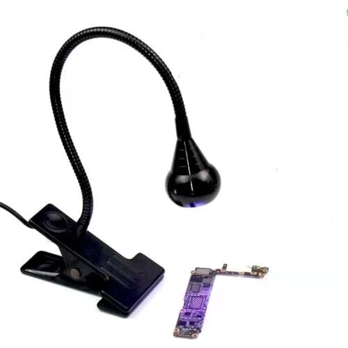 USB Ultraviolet Curing Lamp LED Blacklight Gooseneck Light with Clamp UV Light Fixture Black Light Lamp for Stain Detection