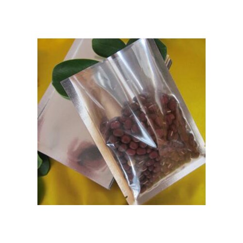 DHL 9*13cm 1200Pcs/Lot Open Top Vacuum Pouches Heat Seal Bags Silver Aluminium Foil Clear Pack Bag For Party Food Package Bags