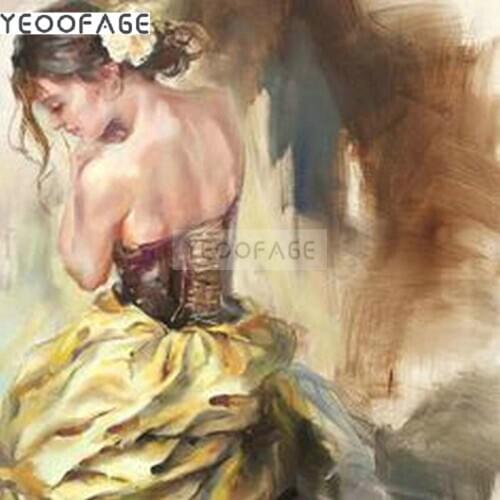 Needlework Diy Diamond Painting Cross Stitch beauty Diamond Embroidery Dutch woman Children Bedroom Mosaic Painted