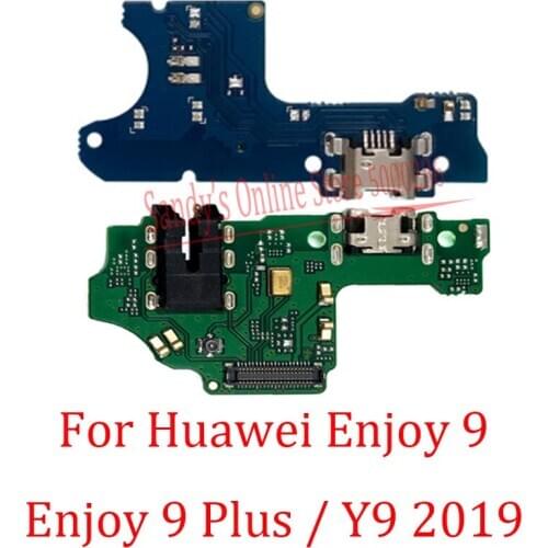 Spare Parts For Huawei Enjoy 9 Plus ( Y9 2019 ) USB Charging Port Dock Plug Jack Charge Board Flex Cable For Huawei Enjoy 9