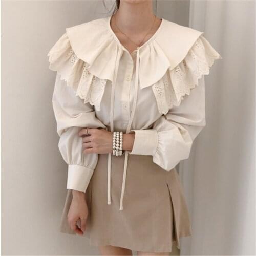 Alien Kitty All Match Korean Chic Retro High Quality Blouses 2021 New Sweet Gentle Vintage Streetwear OL Office Lady Shirts