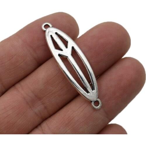 10PCS Antique Silver Plated Peace Connectors for Jewelry Making Bracelet Jewelry Findings Accessories 43x12mm