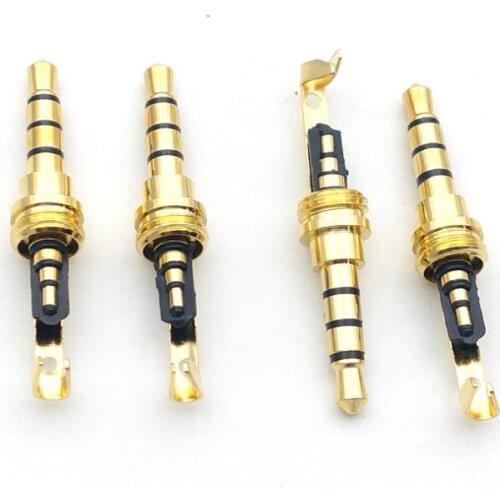 100pcs 3.5mm male 4 pole stereo plugs Repair Headphone Cable Solder