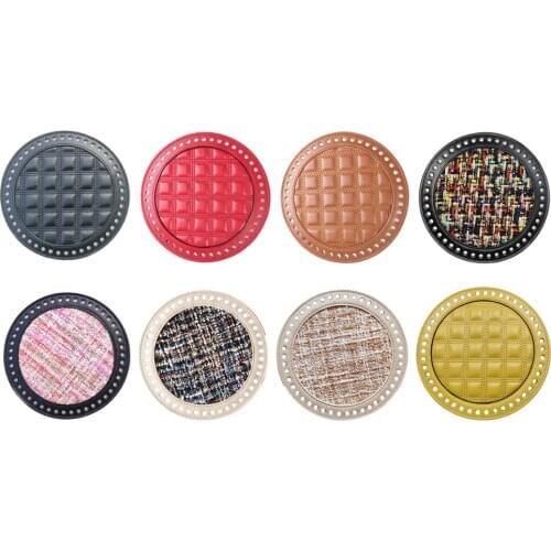 18CM Round Knitting Crochet PU Leather Bag Bottom Shaper Cushion Hand-Woven Bag Pad