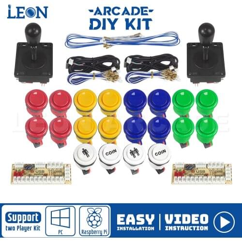 2 Player Zero Delay Usb Encoder Happ Arcade Buttons Spanish Arcade Joystick Sticker Naomi Arcade For Mame Jamma Project Neo Geo