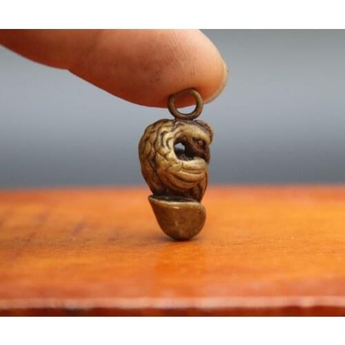3CM Bronze Chinese Zodiac Animal chicken chook glans penis Statue Amulet Pendant