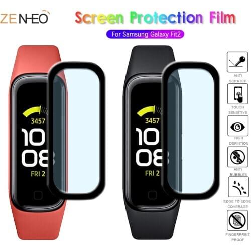 3D Clear Fingerprint Proof Protective Film For Samsung Galaxy Fit2 Soft Fibre Glass Full Coverage Guard Cover Screen Protector