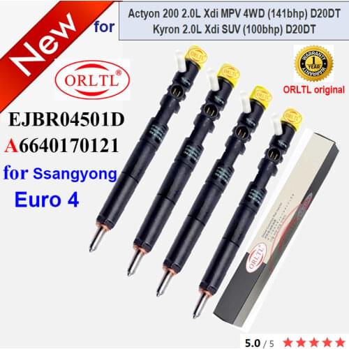 4pc diesel A6640170121 EJBR04501D 6640170121 New injector nozzle L244PBD valve 9308-622B For SSANGYONG Actyon Kyron Euro 4