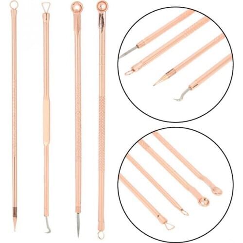 4pcs Upgraded Stainless Steel Blackhead Removal Tool Kit Double-end Pimple Extractor