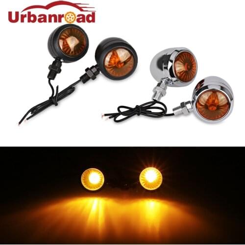 Urbanroad 4Pcs Amber Black Universal Motorcycle Turn Signals Indicators Bullet Turn Signal Light Lamp Blinkers Scooter Motor