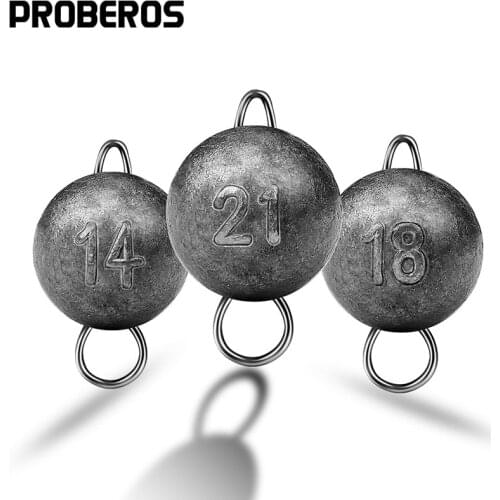 PROBEROS 50Pcs Jig Head Fishing Sinker 3g-5g-7g-10g-12g-14g-18g-21g Hooks-Rings-Swivel Metal Bearing Hooks Weights Fishing