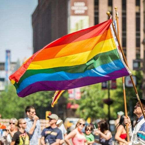 Free shipping Aerlxemrbrae Rainbow Flag 3x5 FT Polyester Flag Gay Pride Peace Flags LESBIAN PRIDE PEACE Pennants Flag