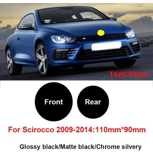 Car Styling for 2009-2014 Scirocco 110mm /90mm ABS Auto Car Front Grill Badge Covers Rear Trunk Boot Emblem Glossy/Chrome/Matte