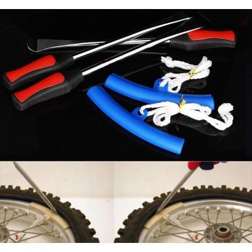 BBQ@FUKA 3 x Tire Lever Tool Spoon Motorcycle Bike Tire Iron Changing Remove + 2 x Wheel Rim Protectors Yellow