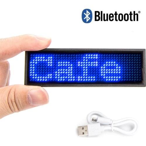 2017 Promotion 44x11 Dots Rechargeable Red LED Programmable Badge with USB Programming Scrolling Tag * Window 8 Compatible