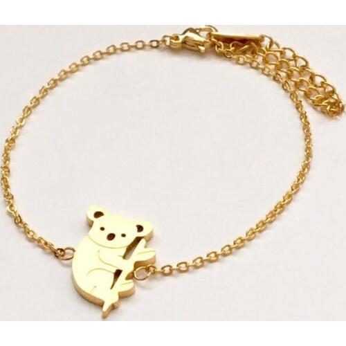 Womens fashion jewelry cute koala bear bracelet stainless steel Australia Zoo Animal Bracelet Femme Friendship Gifts 2020
